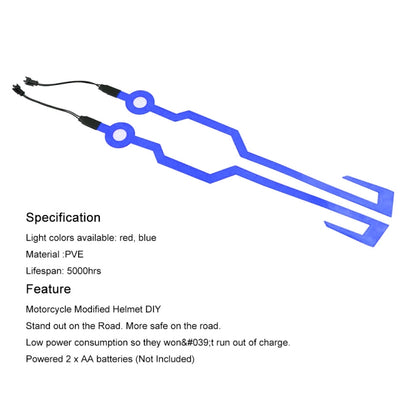 MB-MHL002 Motorcycle Modification Accessories Universal Pasteable Helmet Light Strip(Blue) - Ornamental Parts by buy2fix | Online Shopping UK | buy2fix