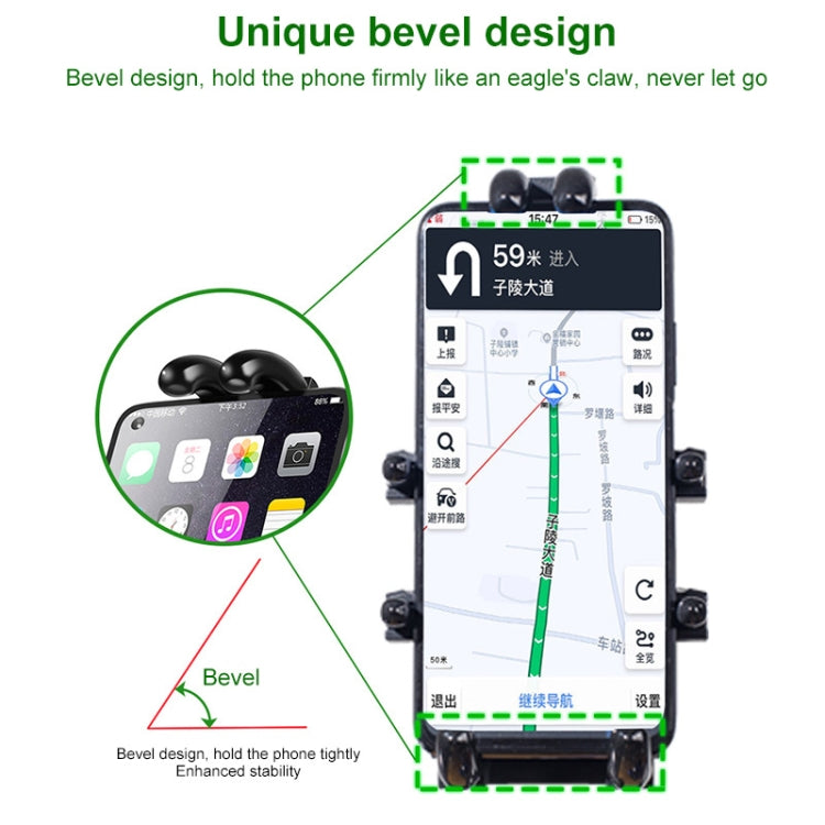 U-shaped Bolt Ball-Head Motorcycle Handlebar Multi-function Eight-jaw Aluminum Phone Navigation Holder Bracket, Width of Phone: 6.5-10.2cm &#160; - Holder by buy2fix | Online Shopping UK | buy2fix