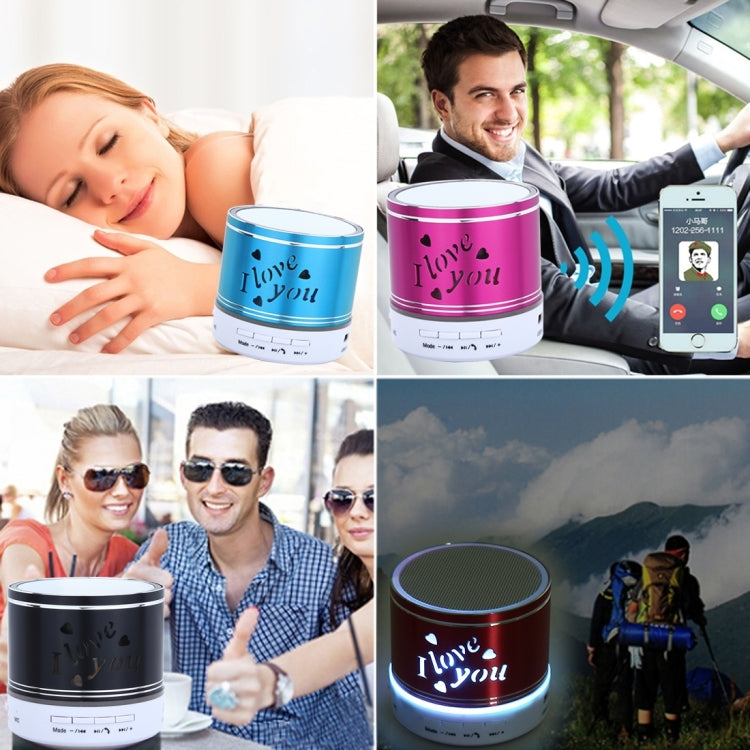 A9L Mini Portable Bluetooth Stereo Speaker with RGB LED Light, Built-in MIC, Support Hands-free Calls & TF Card & AUX(Magenta) - Mini Speaker by buy2fix | Online Shopping UK | buy2fix