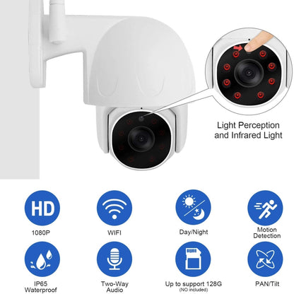 Tuya QX45 1080P Full HD IP65 Waterproof 2.4G Wireless IP Camera, Support Motion Detection & Two-way Audio & Night Vision & TF Card, US Plug - Security by buy2fix | Online Shopping UK | buy2fix