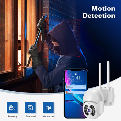 Tuya QX56 3.0 Million Pixels IP66 Waterproof 2.4G Wireless IP Camera, Support Motion Detection & Two-way Audio & Full Color Night Vision & TF Card, AU Plug - Security by buy2fix | Online Shopping UK | buy2fix