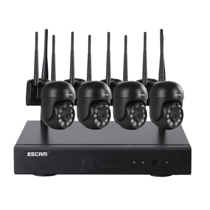 ESCAM WNK614 HD 3.0 Million Pixels 8-channel Wireless + 4IPC Wireless NVR Security System, EU Plug - Security by ESCAM | Online Shopping UK | buy2fix