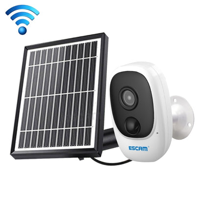 ESCAM G08 HD 1080P IP65 Waterproof PIR IP Camera with Solar Panel, Support TF Card / Night Vision / Two-way Audio (White) - Security by ESCAM | Online Shopping UK | buy2fix