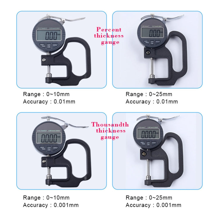 0-10mm Range Digital Display Micrometer Thickness Gauge - Consumer Electronics by buy2fix | Online Shopping UK | buy2fix