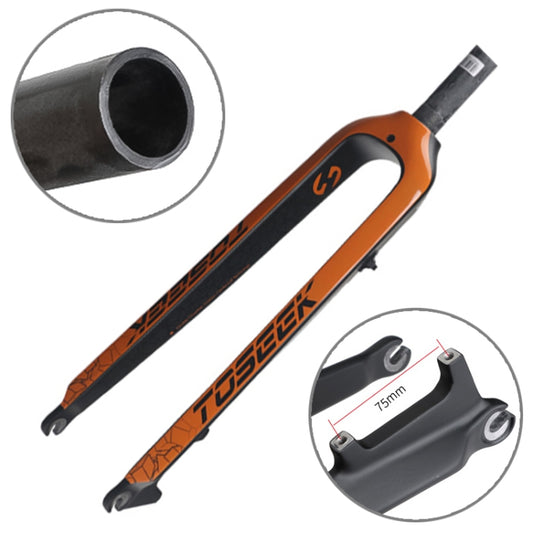 TOSEEK Ultra Light 27.5 Inch 405mm Mountain Bike Full Carbon Front Fork Straight Head Tube Disc Brake(Orange) - Outdoor & Sports by TOSEEK | Online Shopping UK | buy2fix