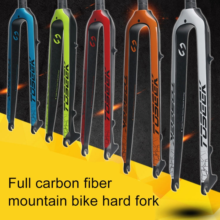 TOSEEK Ultra Light 29 Inch 435mm Mountain Bike Full Carbon Front Fork Straight Head Tube Disc Brake(Green) - Outdoor & Sports by TOSEEK | Online Shopping UK | buy2fix