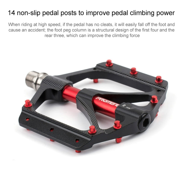 PROMEND PD-M82-TI 1 Pair Mountain Bicycle Titanium Alloy Shaft 3-Bearings Wide Pedals (Black) - Outdoor & Sports by PROMEND | Online Shopping UK | buy2fix