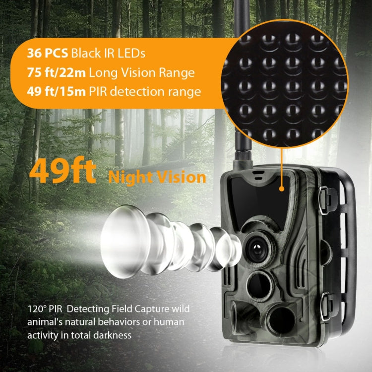 HC801LTE 4G US Version Waterproof IP65 IR Night Vision Security 16MP Hunting Trail Camera, 120 Degree Angle - Hunting Cameras by buy2fix | Online Shopping UK | buy2fix