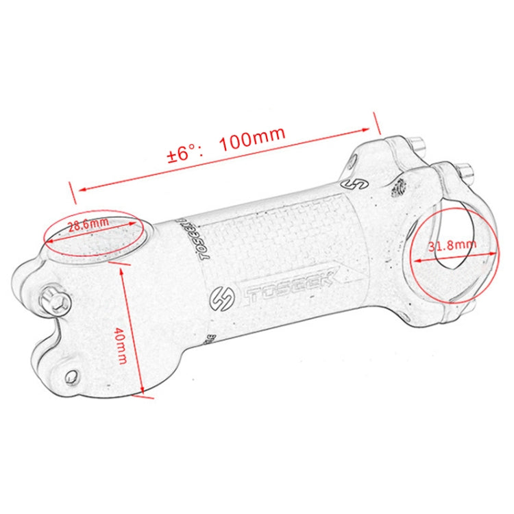 TOSEEK Road Mountain Bike Ultra-light Handlebar Stem Riser Faucet, Size: 6 Degree, 100mm (Gloss) - Bicycle Grips by TOSEEK | Online Shopping UK | buy2fix