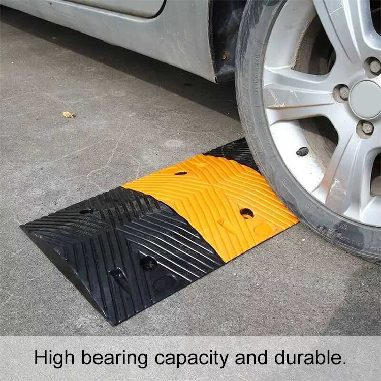 Triangle Yellow Plastic Two-in-one Speed Bump, Size: 50x35x5cm - Speed Bumps by buy2fix | Online Shopping UK | buy2fix