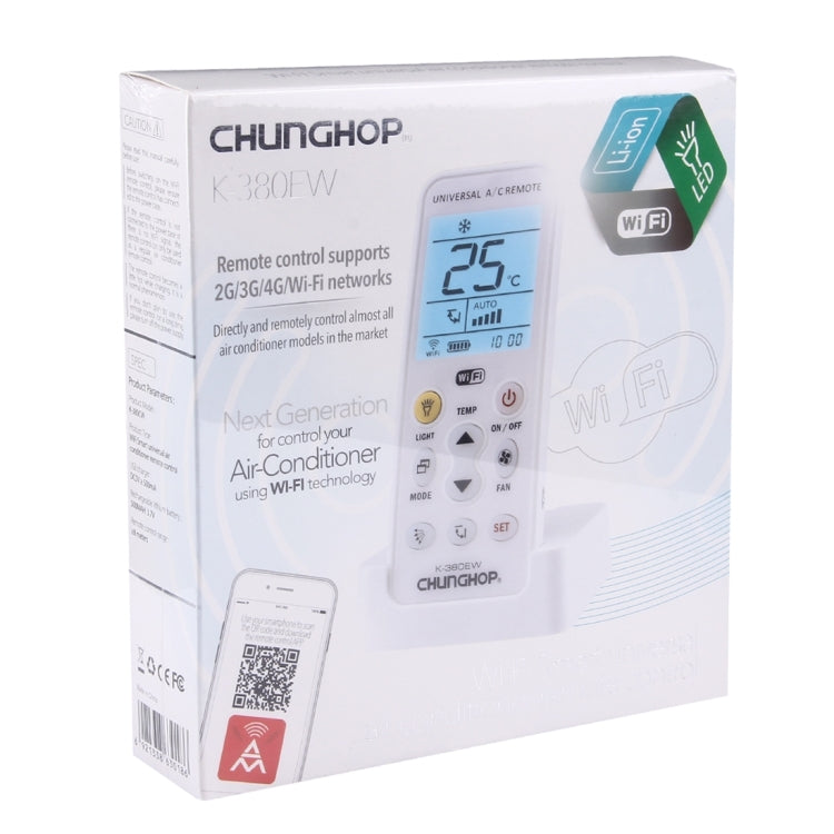 CHUNGHOP K-380EW WiFi Smart Universal LCD Air-Conditioner Remote Control with Holder, Support 2G / 3G / 4G / WiFi Network(White) - Consumer Electronics by CHUNGHOP | Online Shopping UK | buy2fix