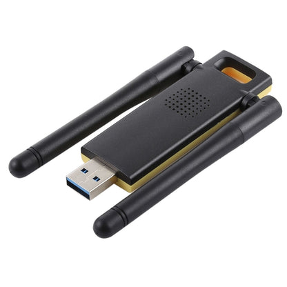 AC1200Mbps 2.4GHz & 5GHz Dual Band USB 3.0 WiFi Adapter External Network Card with 2 External Antenna(Yellow) - USB Network Adapter by buy2fix | Online Shopping UK | buy2fix