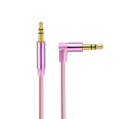 AV01 3.5mm Male to Male Elbow Audio Cable, Length: 2m (Rose Gold) - Aux Cable by buy2fix | Online Shopping UK | buy2fix