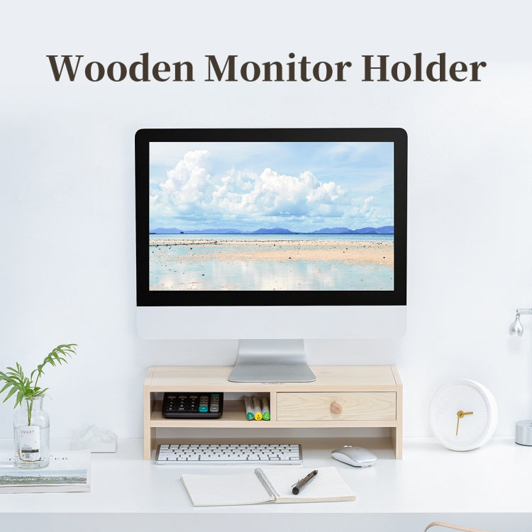 ORICO MSR-05-WD-BP 2-layer Wood Grain Computer Monitor Holder with Drawer, Size: 50 x 20 x 13.5cm - Laptop Stand by ORICO | Online Shopping UK | buy2fix