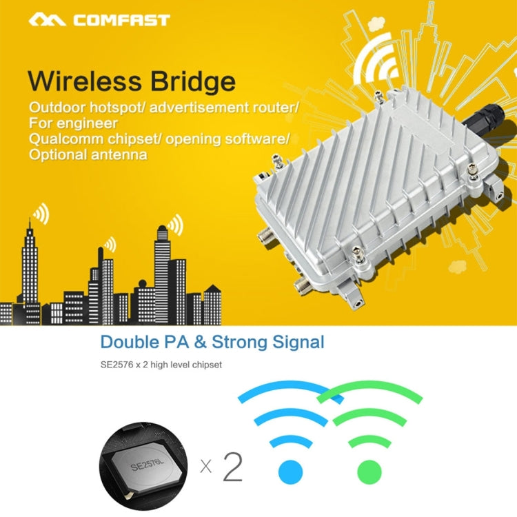 COMFAST CF-WA700 Qualcomm AR9341 300Mbps/s Outdoor Wireless Network Bridge with Dual Antenna 48V POE Adapter & AP / Router Mode, Classfication Function, 85 Devices Connecting Synchronously - Computer & Networking by COMFAST | Online Shopping UK | buy2fix