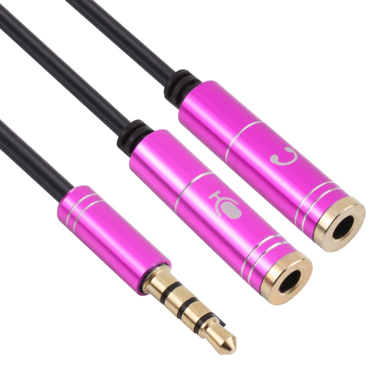 2 x 3.5mm Female to 3.5mm Male Adapter Cable(Rose Red) - Aux Cable by buy2fix | Online Shopping UK | buy2fix