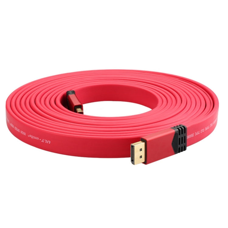 4K 60Hz DisplayPort 1.2 Male to DisplayPort 1.2 Male Aluminum Shell Flat Adapter Cable, Cable Length: 2m (Red) -  by buy2fix | Online Shopping UK | buy2fix