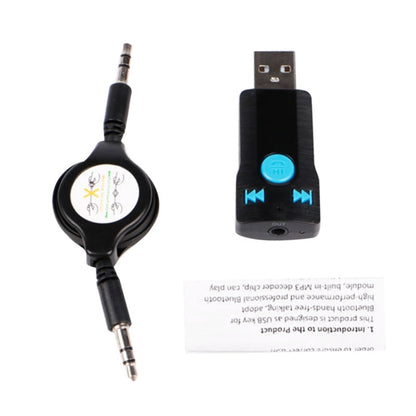 BC07 Mini Brushed Texture USB Bluetooth Receiver MP3 Player SD/TF Card Reader with Microphone & Audio Cable, Support Handsfree & AUX Output & 32GB Micro SD / TF Card & Two-sided USB Port Connecting - Car MP3 & MP4 & MP5 by buy2fix | Online Shopping UK | buy2fix