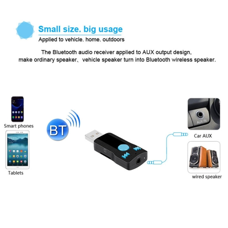 BC07 Mini Brushed Texture USB Bluetooth Receiver MP3 Player SD/TF Card Reader with Microphone & Audio Cable, Support Handsfree & AUX Output & 32GB Micro SD / TF Card & Two-sided USB Port Connecting - Car MP3 & MP4 & MP5 by buy2fix | Online Shopping UK | buy2fix