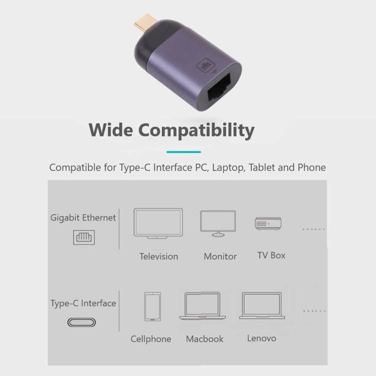 USB-C / Type-C Male to 100M RJ45 Female Adapter - Computer & Networking by buy2fix | Online Shopping UK | buy2fix