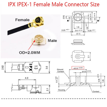 IPX Female to GG17378 MCX Female RG178 Adapter Cable, Length: 15cm - Connectors by buy2fix | Online Shopping UK | buy2fix