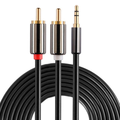 5m Gold Plated 3.5mm Jack to 2 x RCA Male Stereo Audio Cable - RCA Cable by buy2fix | Online Shopping UK | buy2fix