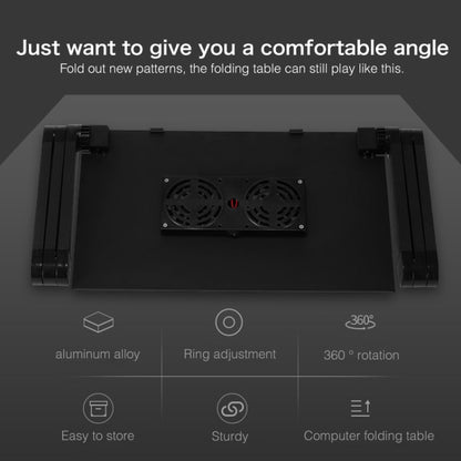 Portable 360 Degree Adjustable Foldable Aluminium Alloy Desk Stand with Double CPU Fans & Mouse Pad for Laptop / Notebook, Desk Size: 420mm x 260mm (Red) - Computer & Networking by buy2fix | Online Shopping UK | buy2fix