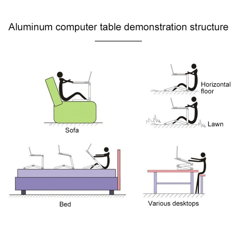 Portable 360 Degree Adjustable Foldable Aluminium Alloy Desk Stand with Double CPU Fans & Mouse Pad for Laptop / Notebook, Desk Size: 480mm x 260mm (Red) - Computer & Networking by buy2fix | Online Shopping UK | buy2fix