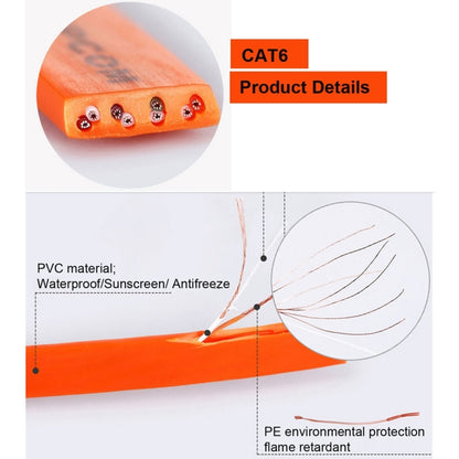 3m CAT6 Ultra-thin Flat Ethernet Network LAN Cable, Patch Lead RJ45 (Orange) - Lan Cable and Tools by buy2fix | Online Shopping UK | buy2fix