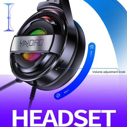 YINDIAO Q3 USB + Dual 3.5mm Wired E-sports Gaming Headset with Mic & RGB Light, Cable Length: 1.67m(Black) - Multimedia Headset by YINDIAO | Online Shopping UK | buy2fix