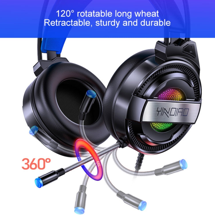YINDIAO Q3 USB + Dual 3.5mm Wired E-sports Gaming Headset with Mic & RGB Light, Cable Length: 1.67m(White) - Multimedia Headset by YINDIAO | Online Shopping UK | buy2fix