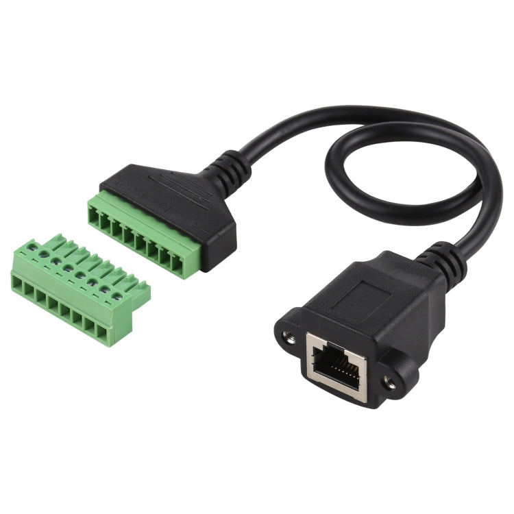 RJ45 Female Plug to 8 Pin Pluggable Terminals Solder-free USB Connector Solderless Connection Adapter Cable, Length: 30cm -  by buy2fix | Online Shopping UK | buy2fix