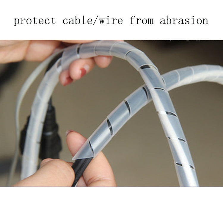 15m PE Spiral Pipes Wire Winding Organizer Tidy Tube, Nominal Diameter: 6mm(White) - Cable Ties & Organizers by buy2fix | Online Shopping UK | buy2fix