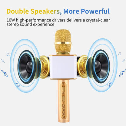 SDRD SD-08 Double Speakers High Sound Quality Handheld KTV Karaoke Recording Bluetooth Wireless Condenser Microphone(Gold) - Consumer Electronics by buy2fix | Online Shopping UK | buy2fix