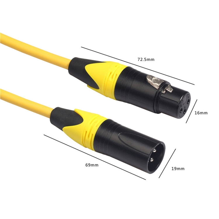 XRL Male to Female Microphone Mixer Audio Cable, Length: 5m (Yellow) - Consumer Electronics by buy2fix | Online Shopping UK | buy2fix