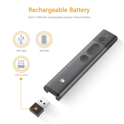 Doosl DSIT032 2.4GHz Wireless Presenter PowerPoint Clicker Representation Remote Control Green Laser Pointer, Control Distance: 100m -  by DOOSL | Online Shopping UK | buy2fix