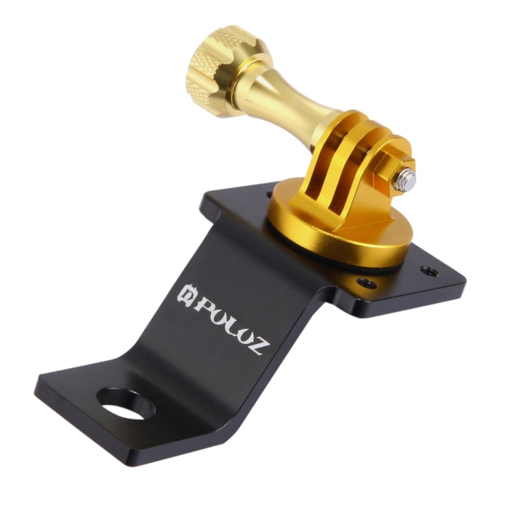 PULUZ Aluminum Alloy Motorcycle Fixed Holder Mount with Tripod Adapter & Screw for GoPro, Insta360, DJI and Other Action Cameras(Gold) - Holder by PULUZ | Online Shopping UK | buy2fix