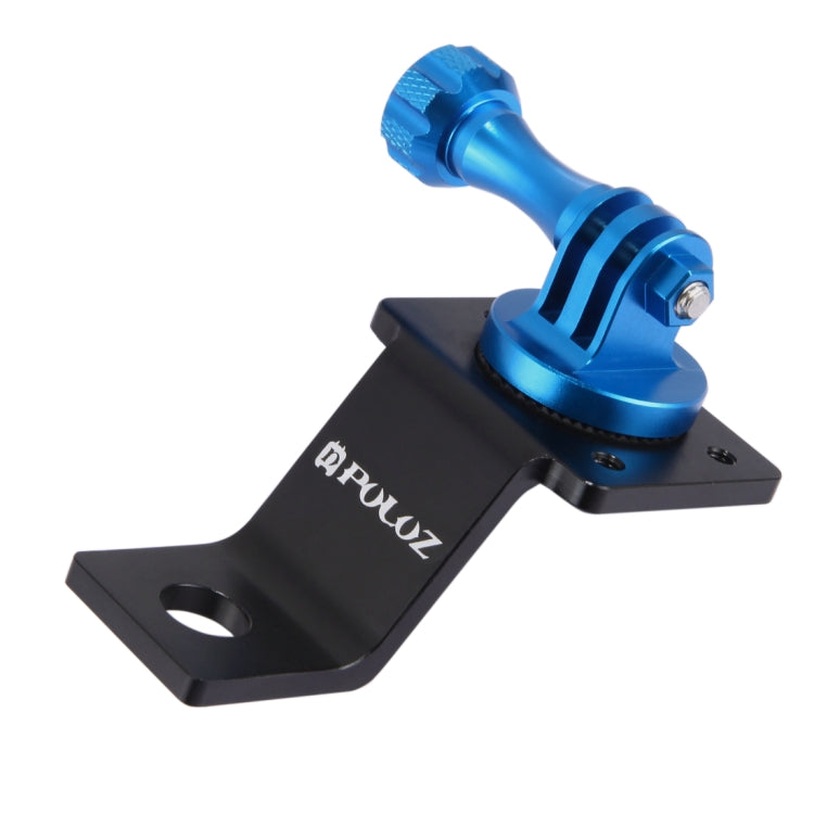 PULUZ Aluminum Alloy Motorcycle Fixed Holder Mount with Tripod Adapter & Screw for GoPro, Insta360, DJI and Other Action Cameras(Blue) - Holder by PULUZ | Online Shopping UK | buy2fix