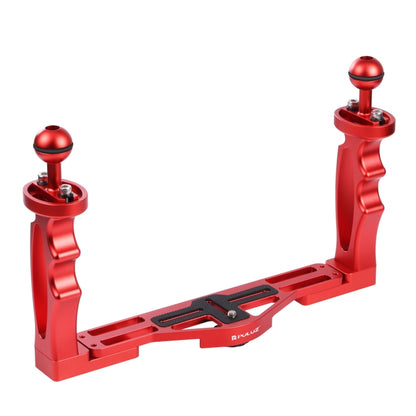 PULUZ Dual Handles Aluminium Alloy Tray Stabilizer for Underwater Camera Housings(Red) - Diving Accessories by PULUZ | Online Shopping UK | buy2fix