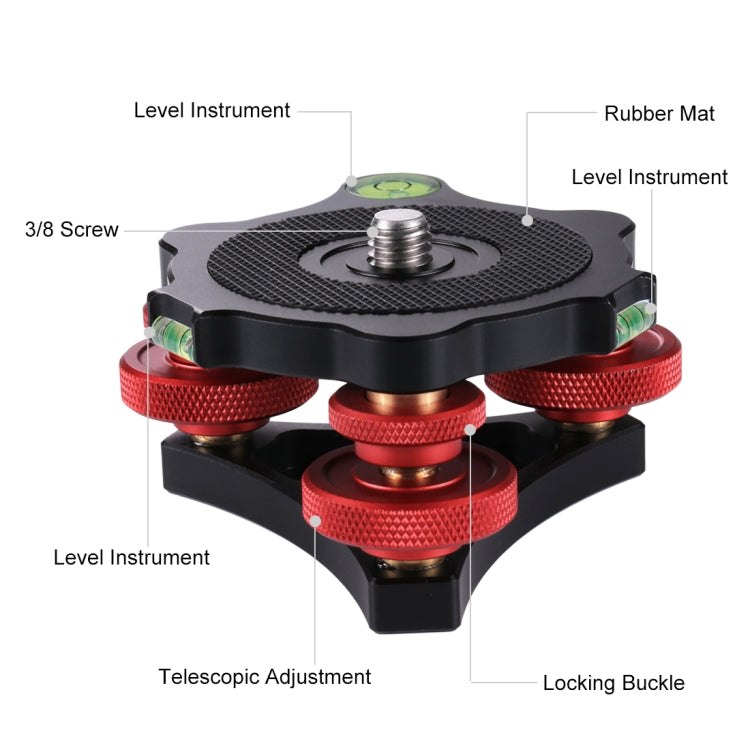 PULUZ Aluminum Alloy Adjustment Dials Leveling Base Ball Head for Camera Tripod Head - Tripod Heads by PULUZ | Online Shopping UK | buy2fix