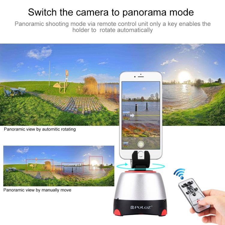 PULUZ Electronic 360 Degree Rotation Panoramic Head with Remote Controller for Smartphones, GoPro, DSLR Cameras(Red) - Camera Accessories by PULUZ | Online Shopping UK | buy2fix