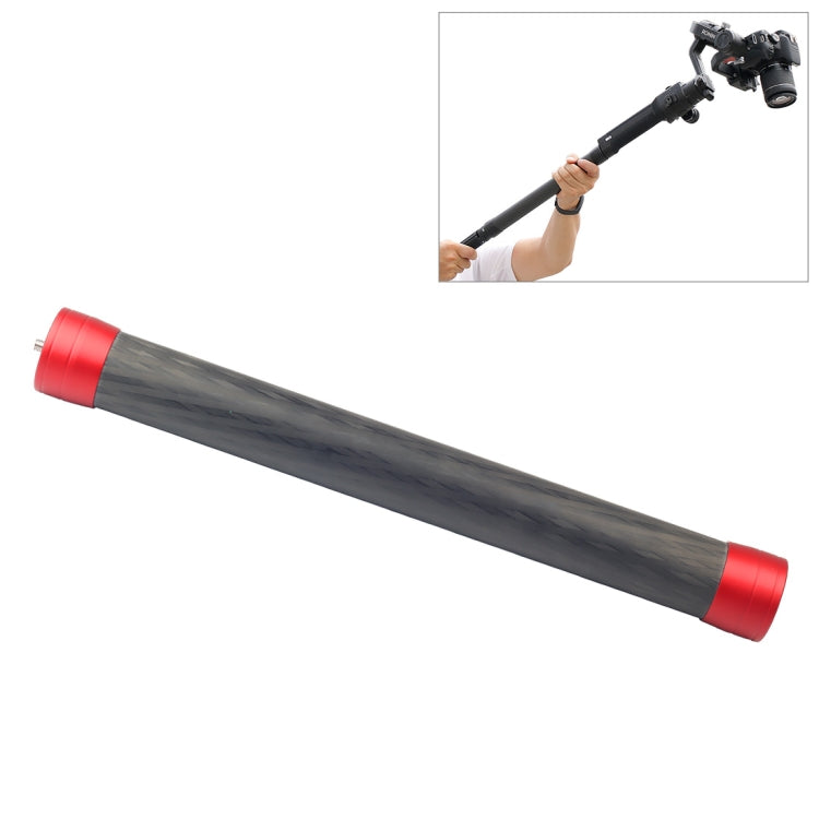 PULUZ Carbon Fiber Extension Monopod Pole Rod Extendable Stick for DJI / MOZA / Feiyu V2 / Zhiyun G5 / SPG Gimbal, Length: 35cm(Red) - DJI & GoPro Accessories by PULUZ | Online Shopping UK | buy2fix