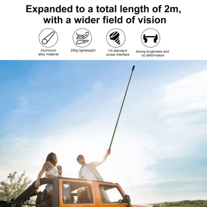 PULUZ 2m Metal Selfie Stick Monopod  for Insta360 One RS / X2 / X3 (Black) - Self Monopod Grip by PULUZ | Online Shopping UK | buy2fix