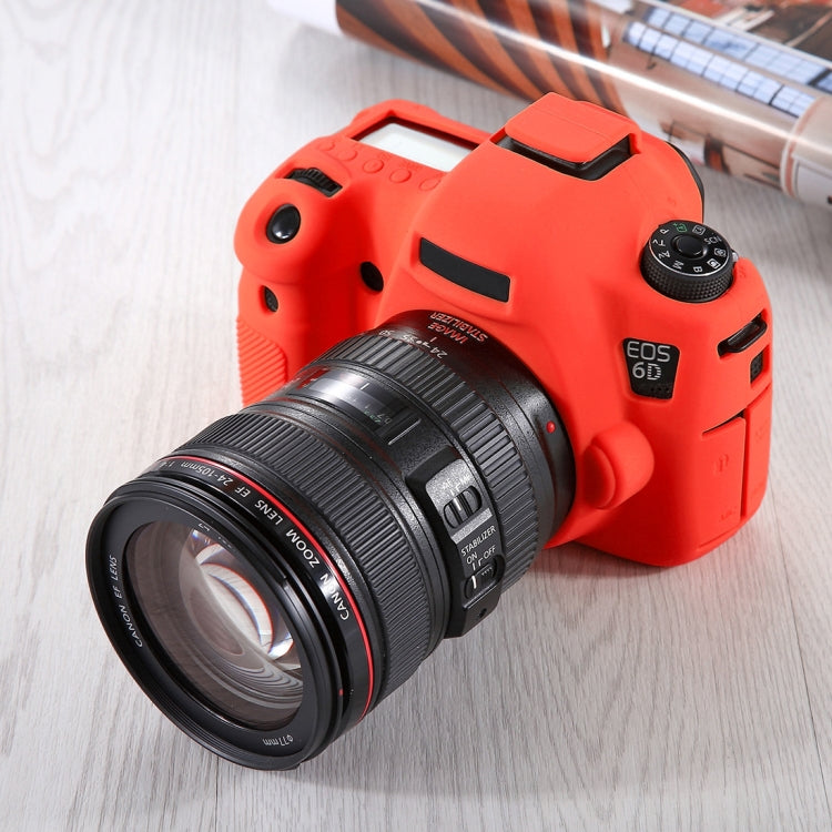 PULUZ Soft Silicone Protective Case for Canon EOS 6D(Red) - Camera Accessories by PULUZ | Online Shopping UK | buy2fix
