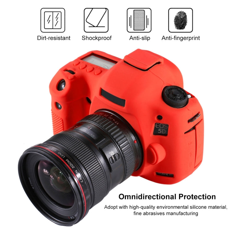 PULUZ Soft Silicone Protective Case for Canon EOS 5D Mark III / 5D3(Red) - Protective Case by PULUZ | Online Shopping UK | buy2fix