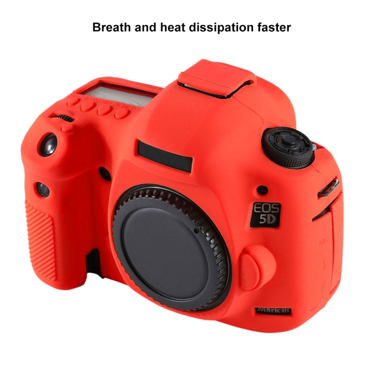 PULUZ Soft Silicone Protective Case for Canon EOS 5D Mark III / 5D3(Red) - Protective Case by PULUZ | Online Shopping UK | buy2fix