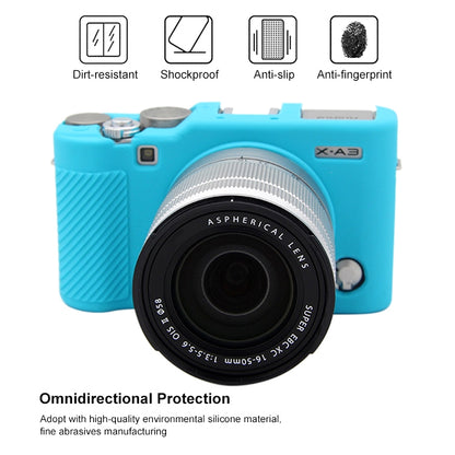 PULUZ Soft Silicone Protective Case for FUJIFILM X-A3 / X-A10(Blue) - Protective Case by PULUZ | Online Shopping UK | buy2fix