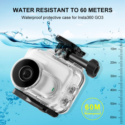 For Insta360 GO 3  / GO 3SPULUZ 60m Underwater Waterproof Housing Case with Base Adapter & Screw (Transparent) - Case & Bags by PULUZ | Online Shopping UK | buy2fix