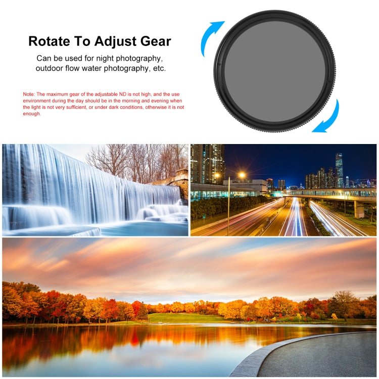 For GoPro Hero11/ HERO10 / HERO9 PULUZ 52mm UV ND2-400 Filter with Adapter Ring(Black) - DJI & GoPro Accessories by PULUZ | Online Shopping UK | buy2fix