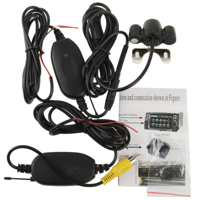 2.4G Wireless DVD Night Vision Car Rear View Backup Camera with 2 LED, Wide viewing angle: 120°(WX808EBS)(Black) - In Car by buy2fix | Online Shopping UK | buy2fix